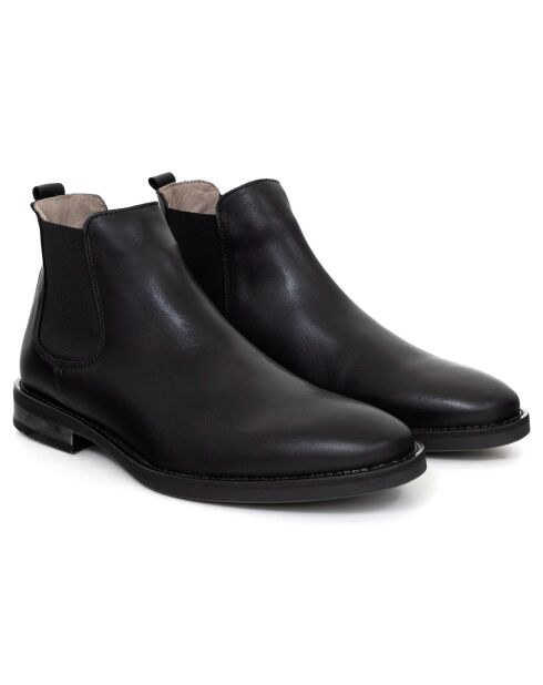 Chelsea Boots en Cuir Ebron noires