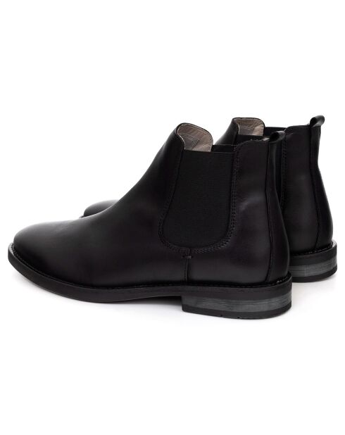 Chelsea Boots en Cuir Ebron noires