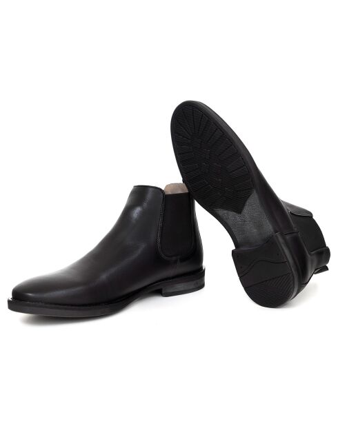 Chelsea Boots en Cuir Ebron noires