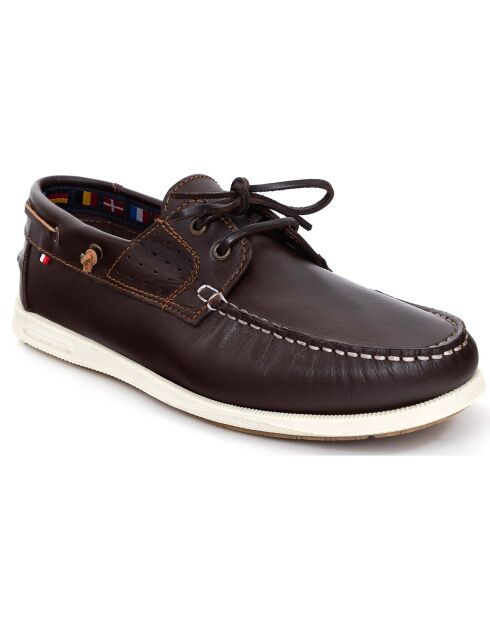 Chaussures Bateau en Cuir Genova marron