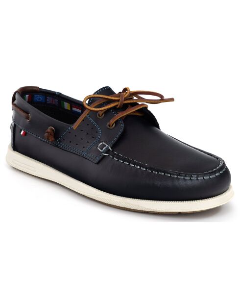 Chaussures Bateau en Cuir Genova bleues