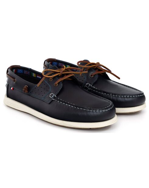 Chaussures Bateau en Cuir Genova bleues