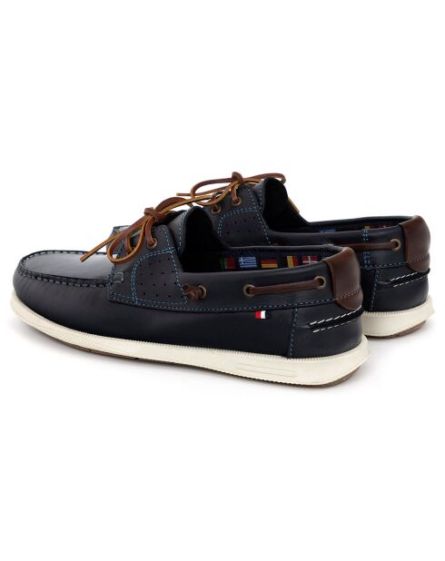 Chaussures Bateau en Cuir Genova bleues