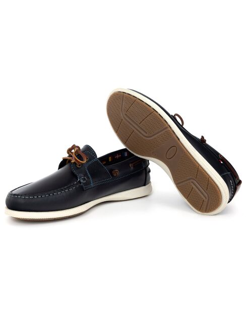 Chaussures Bateau en Cuir Genova bleues