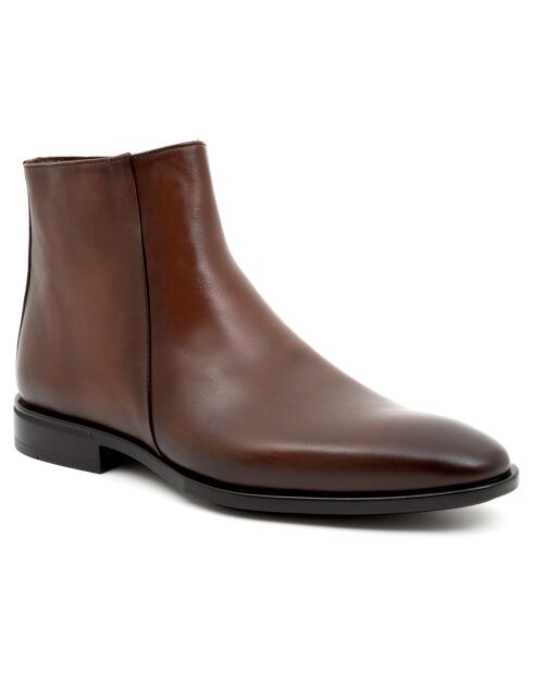Boots en en Cuir Luviano marron clair