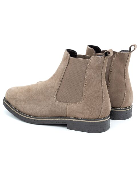 Chelsea Boots en Cuir de Velours Sabiel beiges