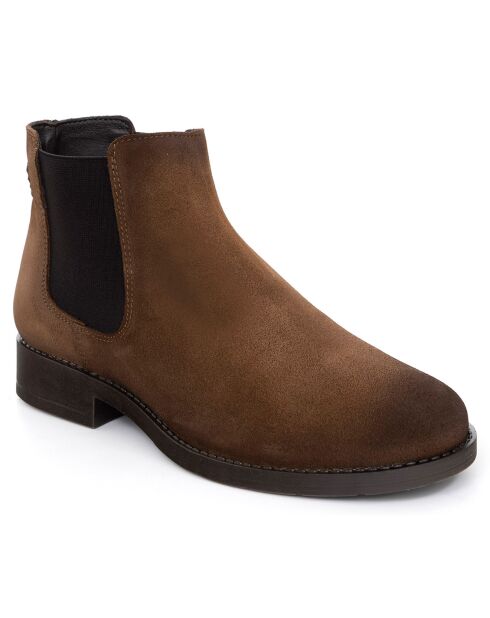 Boots en Cuir de Velours Salner beiges