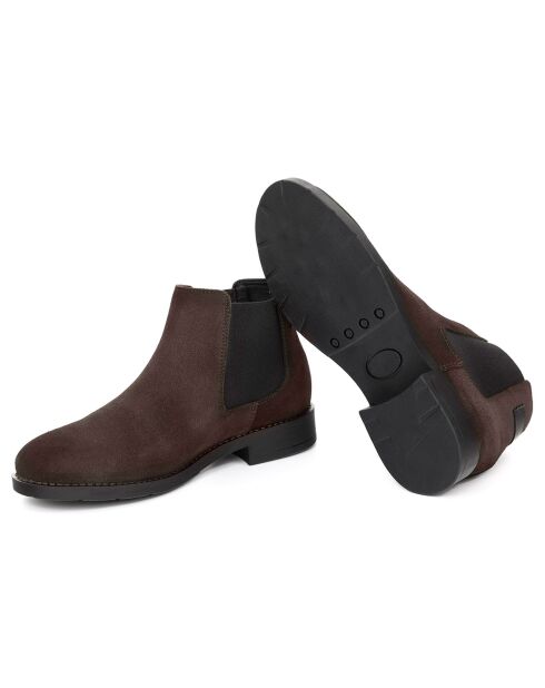 Boots en Cuir de Velours Salner beiges
