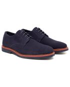 Derbies en Cuir de Velours Santoni bleues