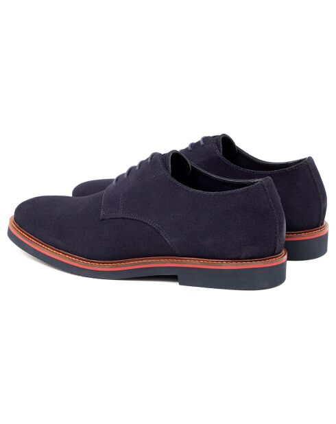 Derbies en Cuir de Velours Santoni bleues