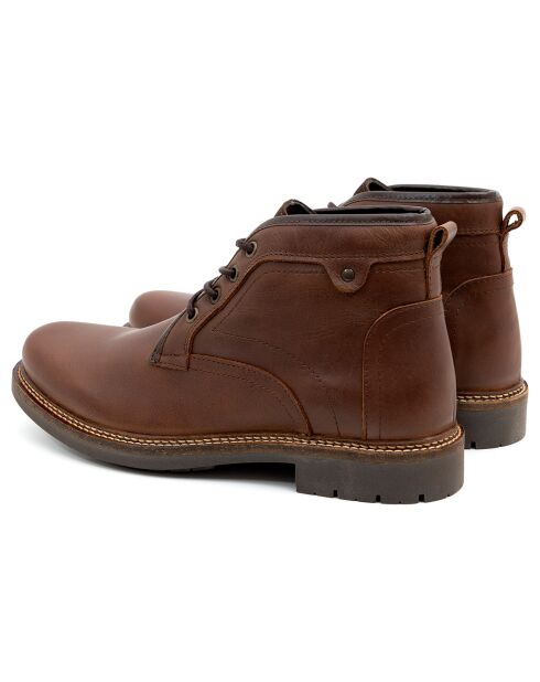 Boots en Cuir de Velours Saulo marron