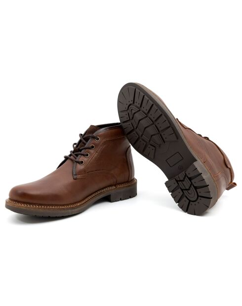Boots en Cuir de Velours Saulo marron