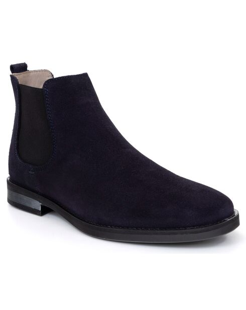 Boots en Cuir de Velours Sebron bleues