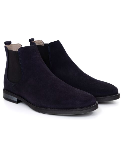 Boots en Cuir de Velours Sebron bleues