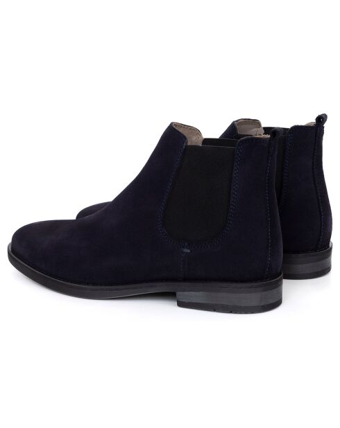 Boots en Cuir de Velours Sebron bleues