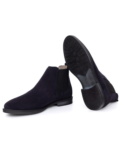 Boots en Cuir de Velours Sebron bleues