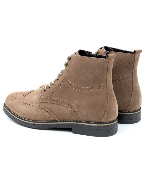 Boots en Cuir de Velours Segomen beiges