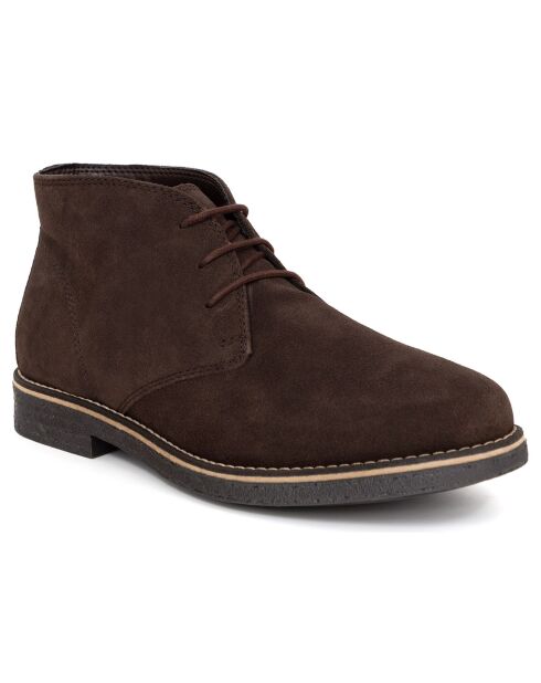 Boots en Cuir de Velours Sekmen marron