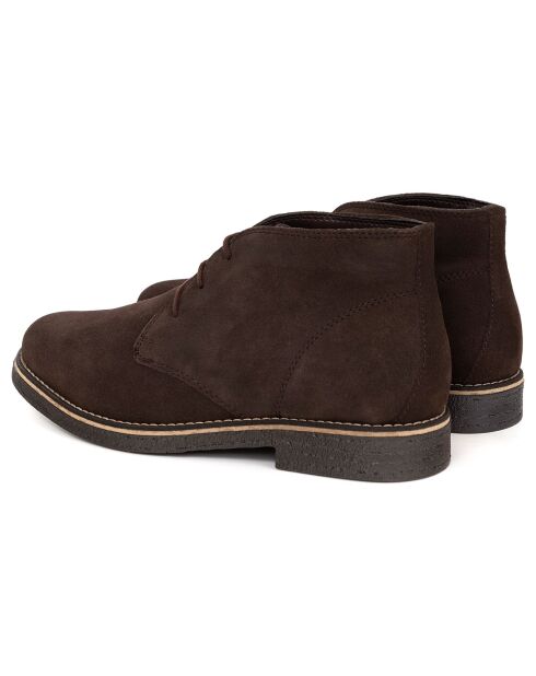 Boots en Cuir de Velours Sekmen marron
