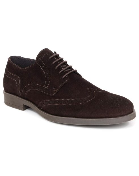 Derbies en Cuir de Velours Sernol marron