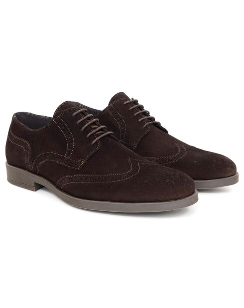 Derbies en Cuir de Velours Sernol marron