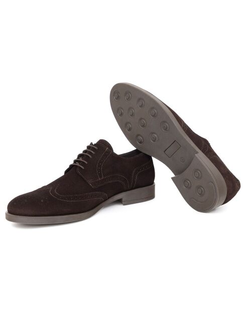 Derbies en Cuir de Velours Sernol marron