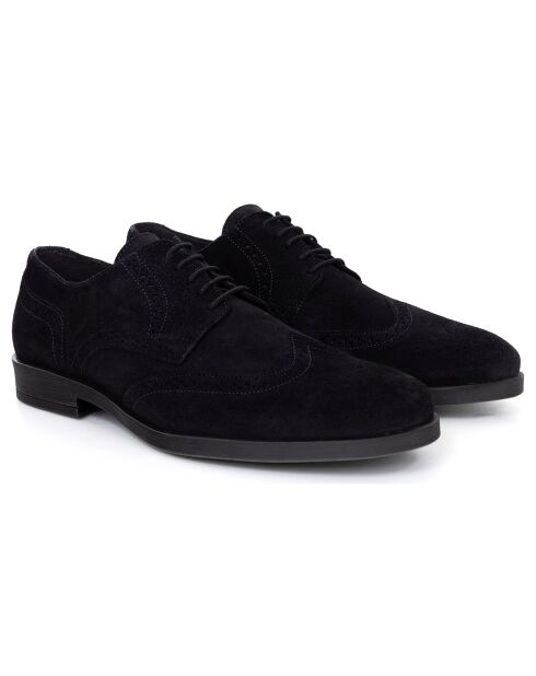 Derbies en Cuir de Velours Sernol bleues