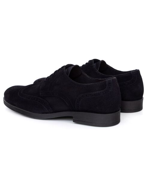 Derbies en Cuir de Velours Sernol bleues