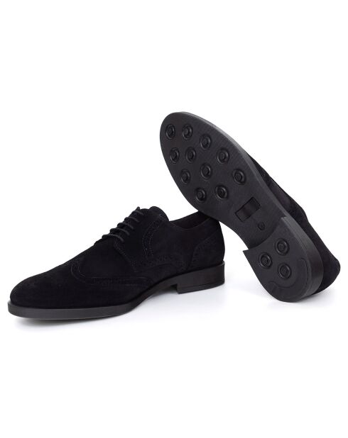 Derbies en Cuir de Velours Sernol bleues