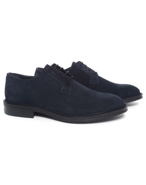 Derbies en Cuir de Velours Sirona bleues