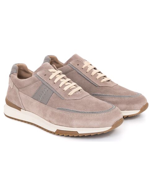 Chaussures Sport en Cuir de Velours Solner grises