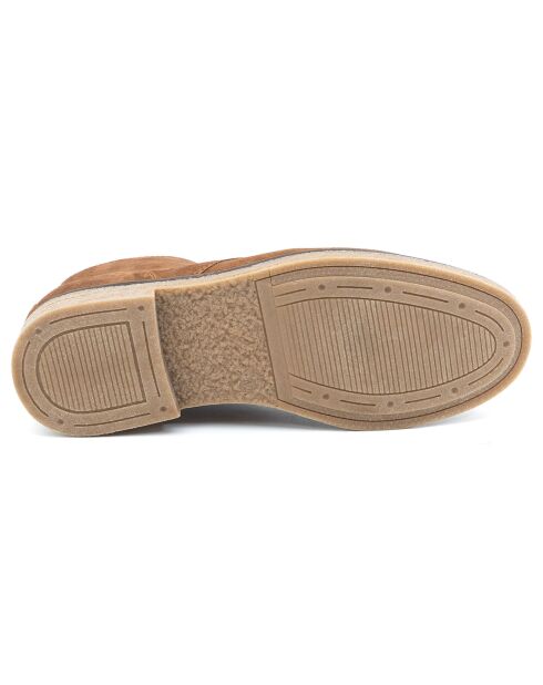 Boots en Cuir de Velours Solun beiges