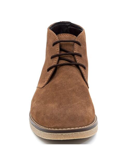 Boots en Cuir de Velours Solun beiges