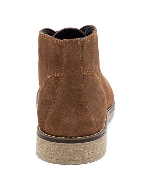 Boots en Cuir de Velours Solun beiges