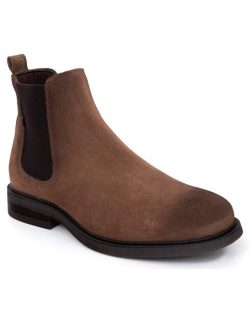 Boots en Cuir de Velours Spencer camel