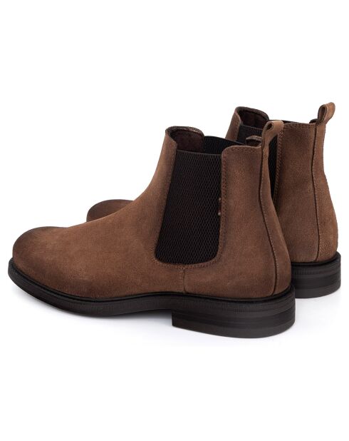 Boots en Cuir de Velours Spencer camel