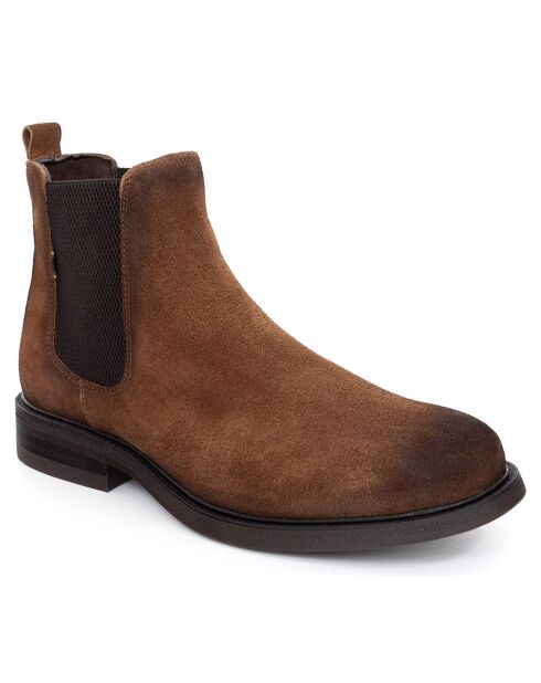 Boots en Cuir de Velours Spencer marron clair