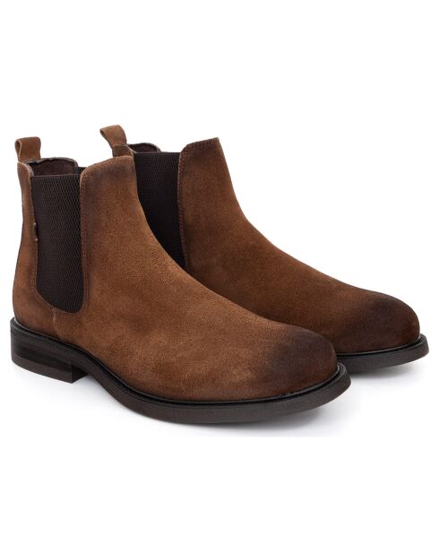 Boots en Cuir de Velours Spencer marron clair