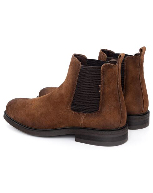Boots en Cuir de Velours Spencer marron clair