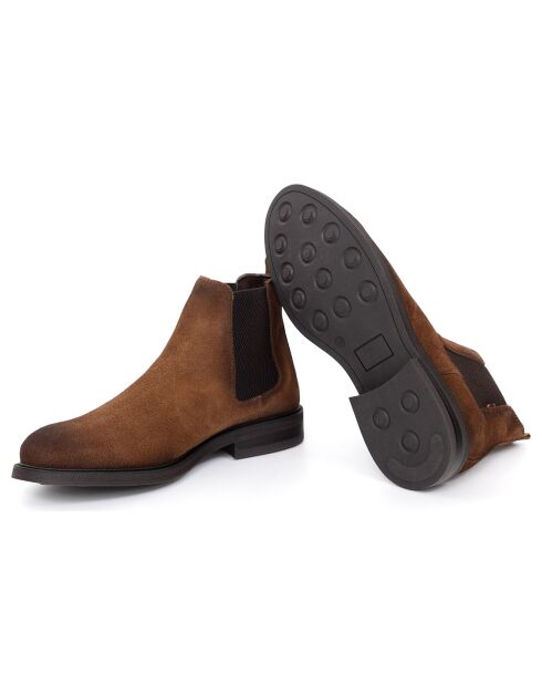 Boots en Cuir de Velours Spencer marron clair