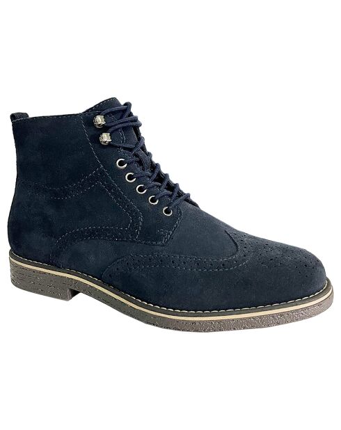 Boots en Cuir de Velours Sulmira bleues