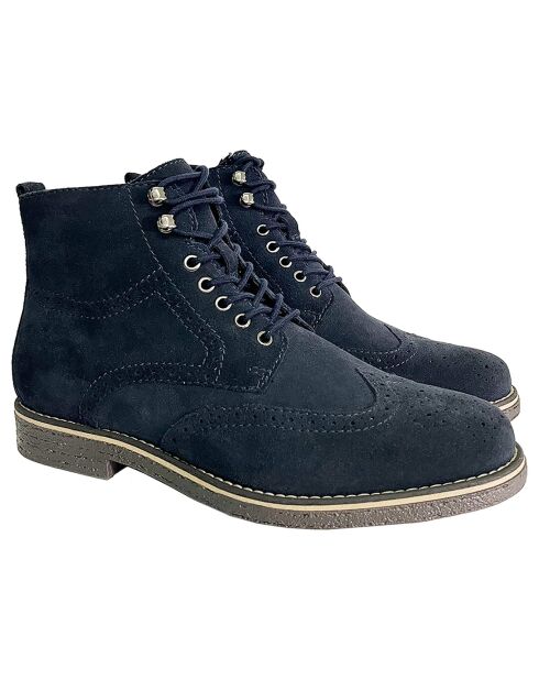 Boots en Cuir de Velours Sulmira bleues