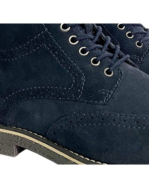 Boots en Cuir de Velours Sulmira bleues