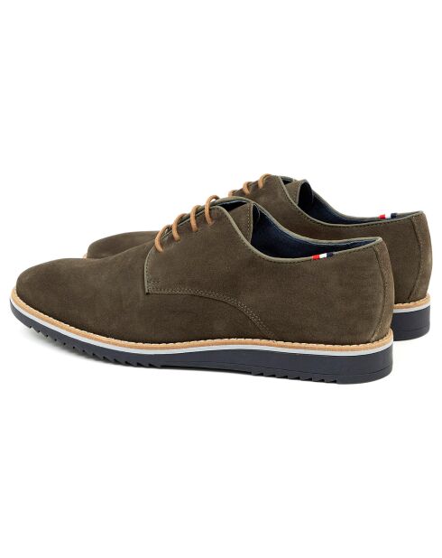 Derbies en Cuir de Velours Vert Sutman vertes