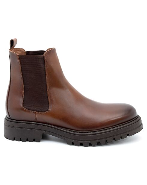 Chelsea Boots en Cuir Yuren marron clair