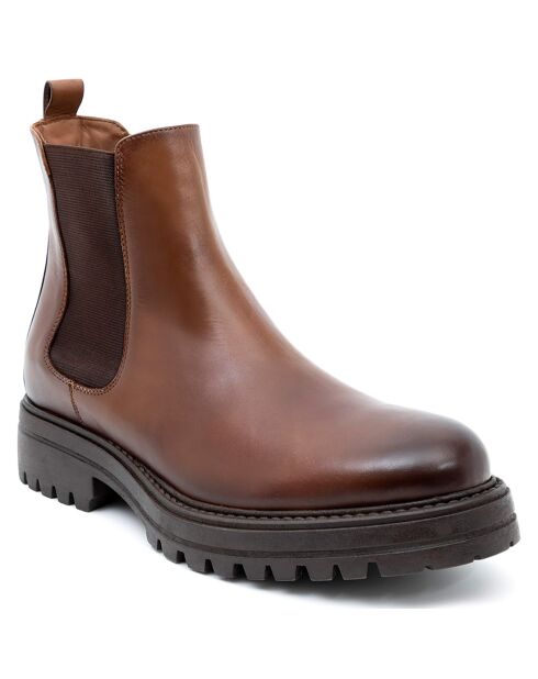 Chelsea Boots en Cuir Yuren marron clair