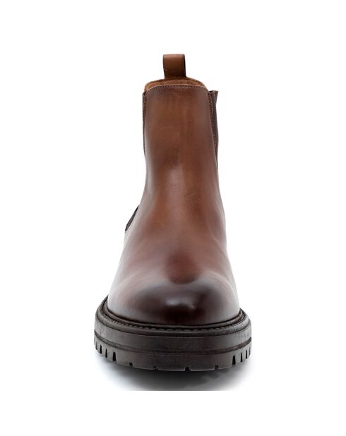 Chelsea Boots en Cuir Yuren marron clair