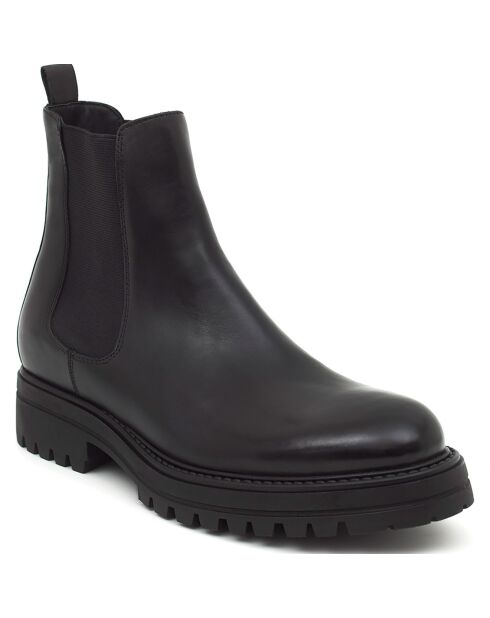 Chelsea Boots en Cuir Yuren noires