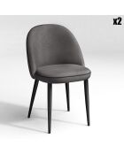 2 Chaises Kent Tissus Pieds Noirs mat gris anthracite/noir - 79.5x51x54 cm