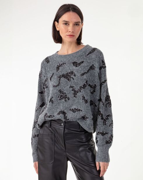 Pull en Alpaga mélangé Kay gris chine